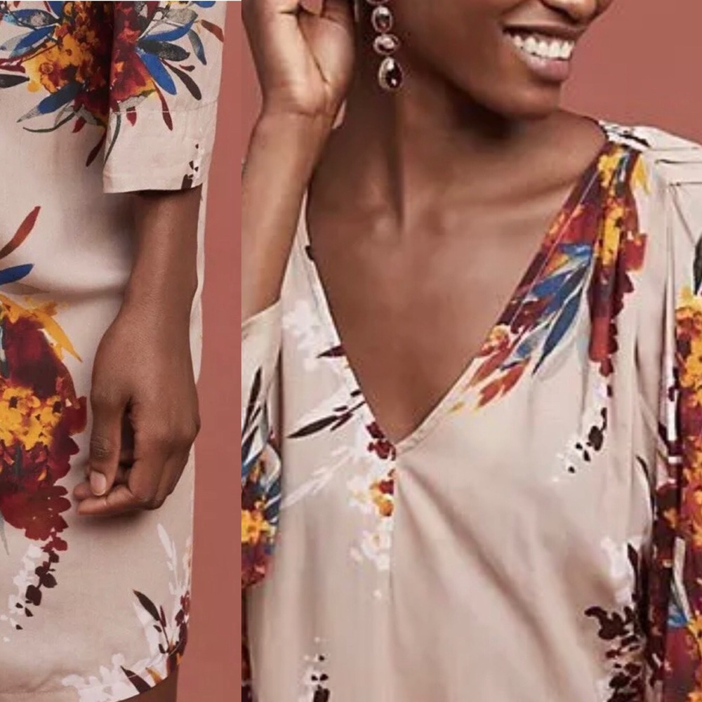 ANTHRO The Odells Forest Harvest Floral Dress Xs - Picture 2 of 8